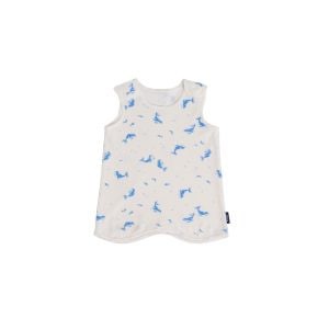 ชุดนอนเด็กน้อย Sleeping Vest ลาย Cotton Modal Blue Whale