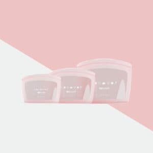 Moyuum ถุงซิปซิลิโคนตั้งได้ Standing Silicone Zipper Bag (เซ็ต 3 ชิ้น) สี Pink