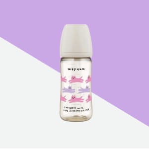 ขวดนม PPSU โมยูม 270ML (ลาย WITH CAT EDITION สีเทา)